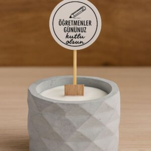 Öğretmenler Gününe Yazılı Doğal El Yapımı Soya Mumu – Öğretmenler Günü Hediyesi, Öğretmenler Günü