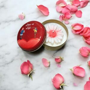 Love Yazılı El Yapımı Soya Mum – Romantik Hediye, Sevgililer Günü, Ev Dekor, Özel Gün , Hediye
