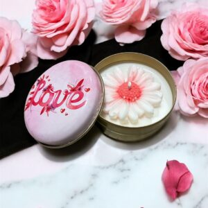 Love Yazılı El Yapımı Soya Mum – Romantik Hediye, Sevgililer Günü, Ev Dekor, Özel Gün , Hediye