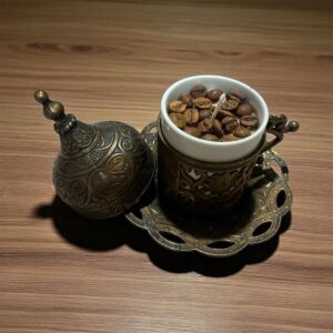 Kahve Fincanı Dekoratif Hediyelik Soya Mum(WAX) Metal Kutulu %100 Doğal Soya Mum , El Yapımı